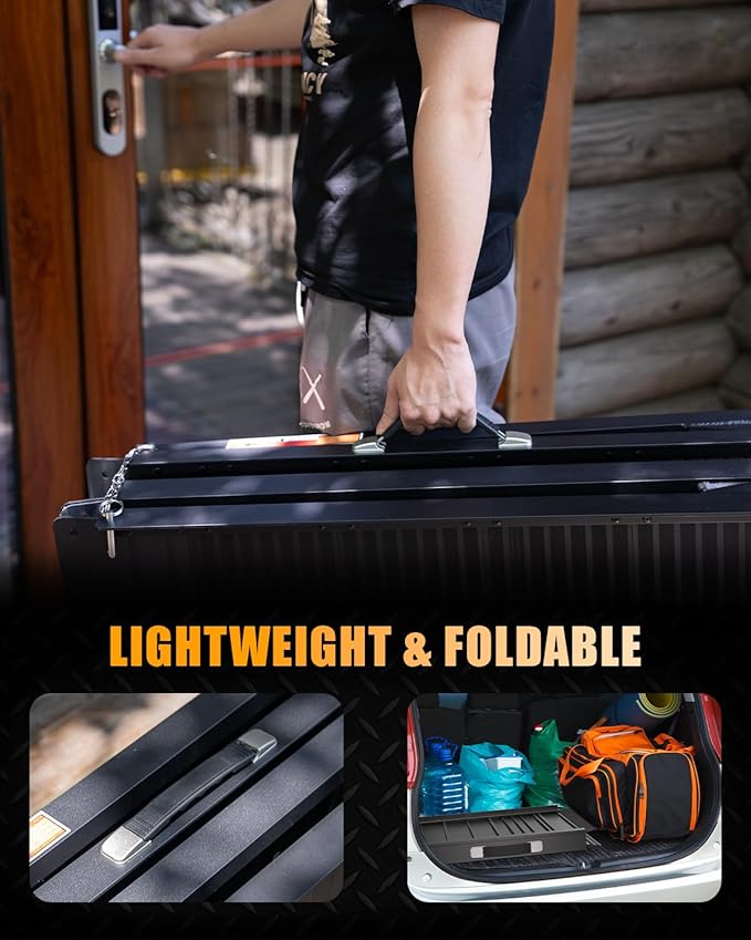 VNN Portable Wheelchair Ramp 7FT, Black Seamless Non-Slip Aluminum Ramps for Wheelchairs for Home, Handicap Wheelchair Ramps for Home Steps, Aluminum Loading Dock Plates