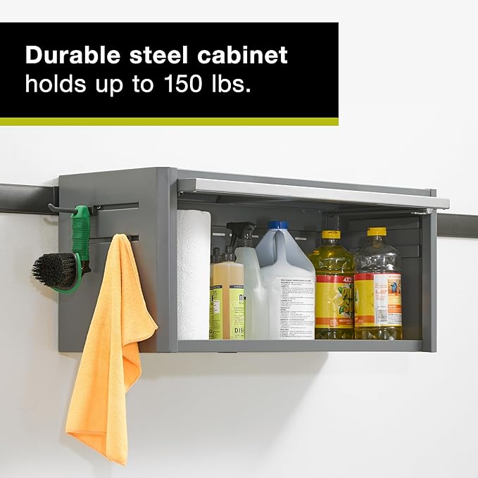 Rubbermaid FastTrack Overhead Wall Cabinet, Storage Cabinet, Garage Storage Systems, Garage Organization