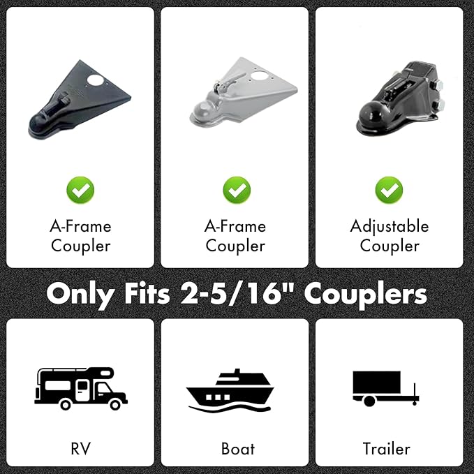 2026 Upgraded Trailer Lock Fits 2-5/16 Inch Coupler, Heavy Duty Trailer Hitch Locks, Anti-Theft Trailer Coupler Lock for RV | Cargo | Camper | Dump Trailer (Blue)