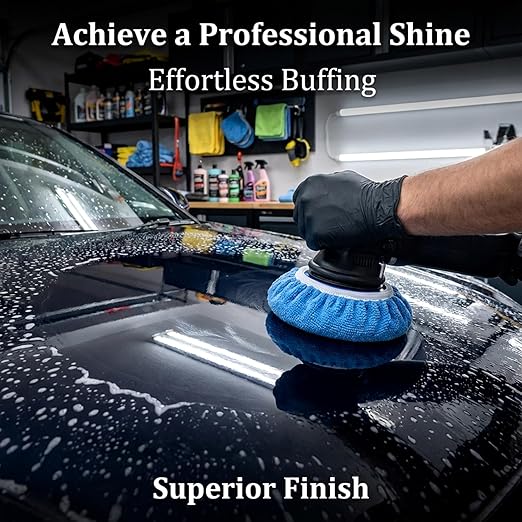 Sukh 12PCS Car Buffing Pads - Car Polishing Bonnet Pad Buffing Pads 5 to 6 Inches Microfiber Polish Pads Orbital Buffer Pads Wax Cover Kit for Vehicle Waxing and Cleaning