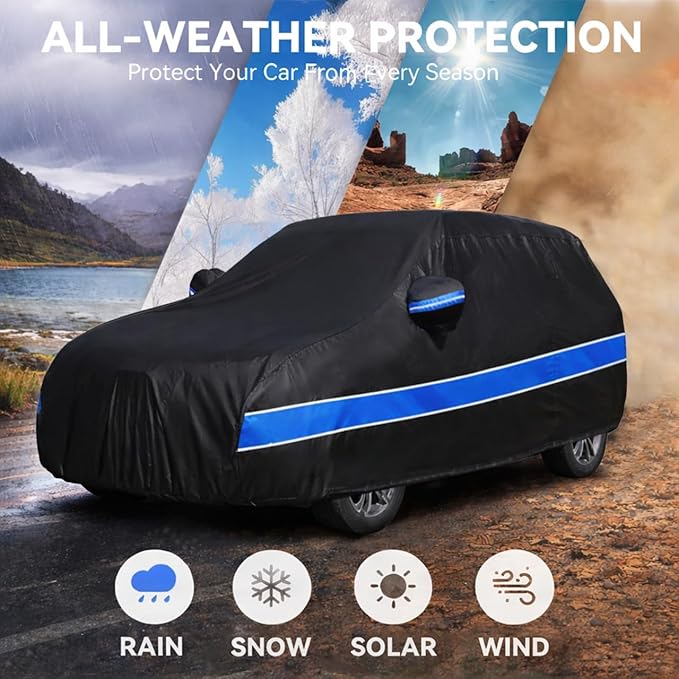Car Cover Compatible with Mercedes-Benz GLC,10-Layer Car Cover Waterproof All Weather,Full Exterior Cover with Cotton Lining,Sun Rain UV Dust Snow Protection with Door Zipper,Fit for 2016-2025