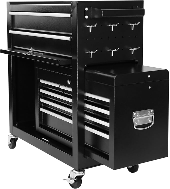 Rolling Tool Chest, 8-Drawer Rolling Tool Chest with Wheels, Large Tool Cabinet with Drawers, Mobile Steel Tool Storage Organizer with Lock&Liner for Warehouse, Workshop