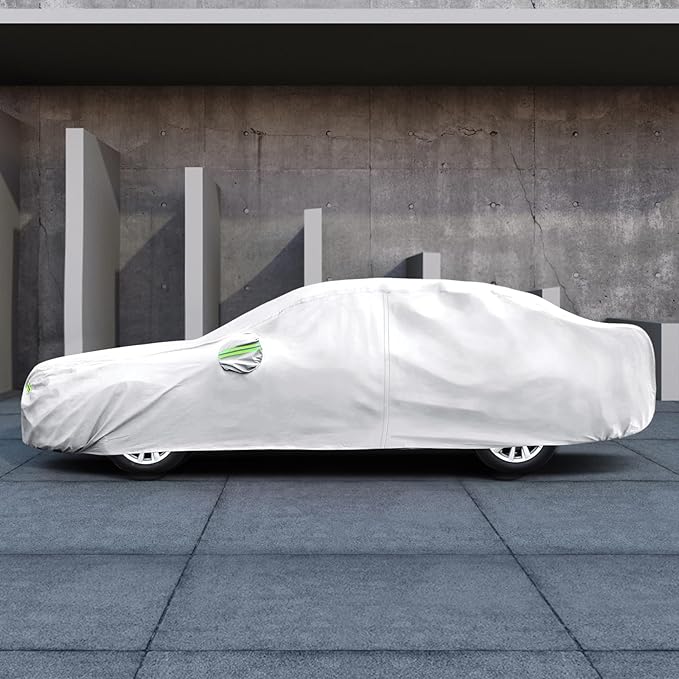 Car Cover Custom Fit for Toyota Corolla 2000-2026, Honda Civic 1991-2026, Migaven Waterproof Full Exterior Cover Sun Rain Protection with Door Zipper and Cotton Lining