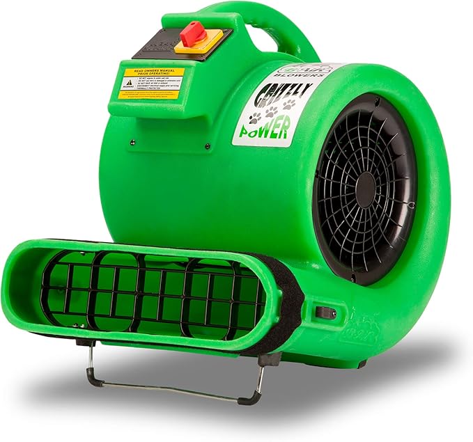 B-Air Grizzly Gp-1 1 HP Air Grizzly Mover Carpet Dryer Floor Fan for Water Damage Restoration Equipment & Pet Cage Dryer Green