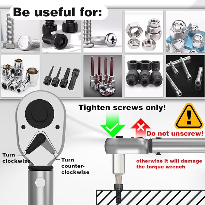 3/4'' inch drive 100-400 ft lb/136-542N.M Torque Wrench/Aluminum Alloy handle & Cr-Mo Material Head, Heavy Duty, Professional,Dual Direction, Store in Solid Case