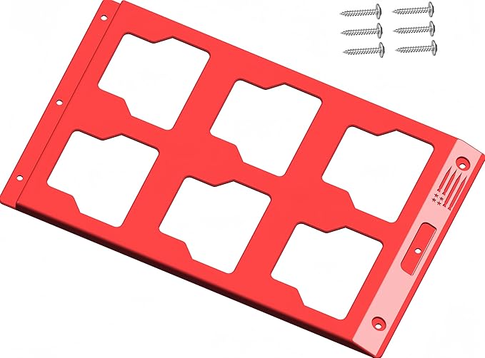 VELCKING for Milwaukee Packout Mounting Plate, Metal Storage Base, Wall and Floor Compatible Toolbox Mount (RED, 1-Half Plate)