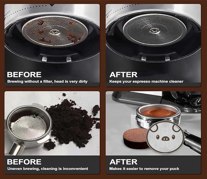 58.5mm Espresso Puck Screen, Lower Shower Screen, Metal Coffee Reusable Filter for 58mm Espresso Portafilter Basket, 1.7 Thickness(Doggie)