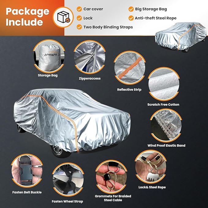 Outdoor Truck Cab Cover Waterproof All Weather Pickup Cover Rain and Sun Protection Full Exterior Cover Fit Truck Up to 233"