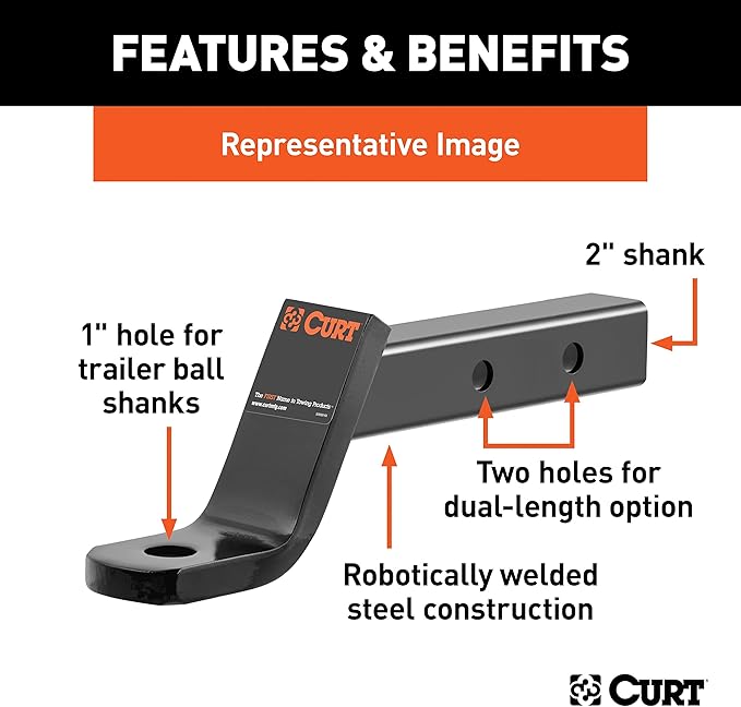 CURT Manufacturing 45240 Dual-Length 2" Ball Mount