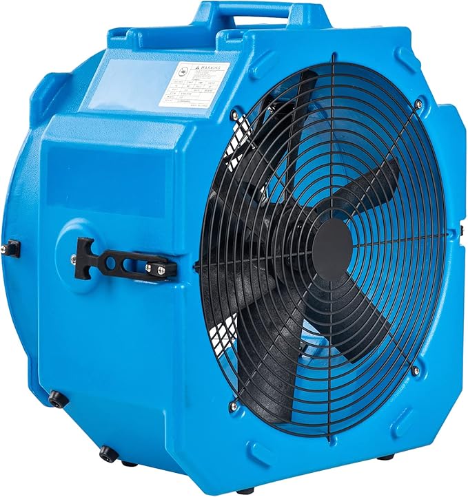 MOUNTO AM25AX 2-Speed 1/4 HP 4000 CFM 18-Inch Axial Fan Air Mover Blower with Roto-Mold Housing for Water Damage Restoration, Air Cooling, Ventilation, and Drying - Powerful Industrial Fan