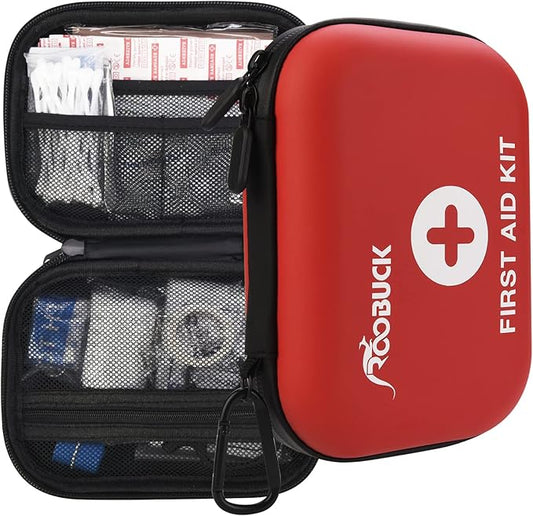 Waterproof Laminate Bag First Aid Kit (Red) – Emergency Kit for Hiking, Camping, Travel, Car, Cycling, Home & Work
