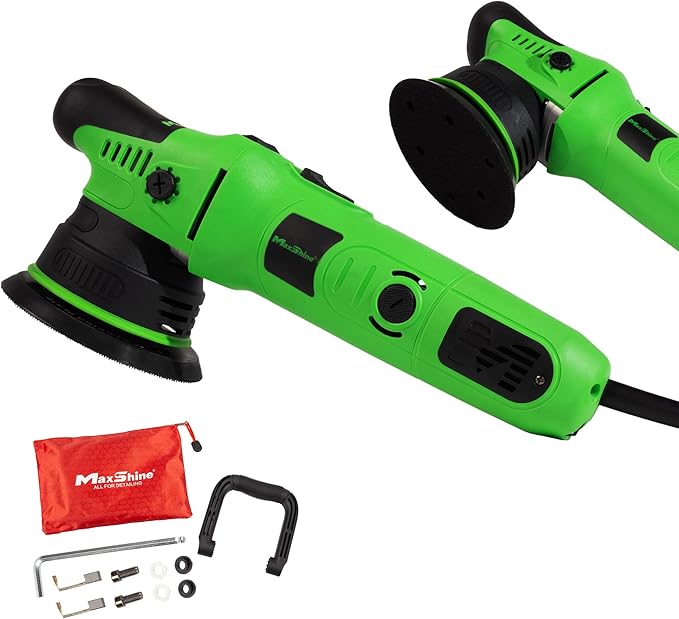 Maxshine M8S V2 G Dual Action Polisher | 8mm Throw, 5” Plate, 1000W Motor, 6-Speed, 6500 RPM | Corded Electric Polisher for Auto, Boat & Marine Detailing, Scratch Removal & Paint Correction