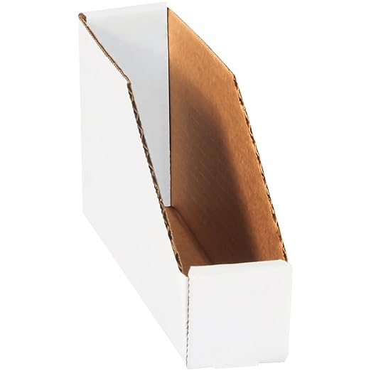 Box USA BBINBIN29 Open Top Bin Boxes, 2" x 9" x 4 1/2", Oyster White (Pack of 25)