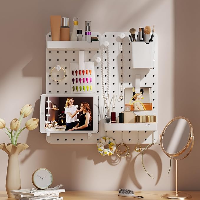 Pegboard Combination Kit - Pegboards and Accessories Modular Hanging for Wall Organizer, Crafts Organization, Ornaments Display, Nursery Storage, Peg Board (2)