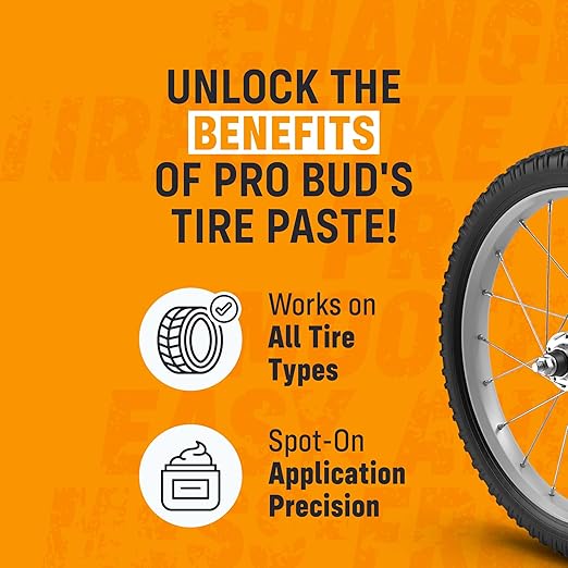 Pro Bud's Tire Mounting Paste - Peerless Lubrication Tire Mounting Lube for Quick Changing and a Secure Fit - Slip-Resistant - 8 oz.