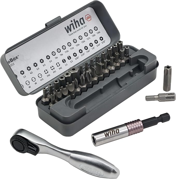 Wiha 74958 32 Piece GoBox Security Bit Set with Mini Ratchet