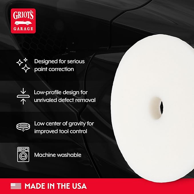 Griot's Garage BOSS 5.5" Fast Correcting Foam Pads for Car Polishing and Detailing, Buffing Pads for Moderate to Severe Scratch Removal, Set of 2