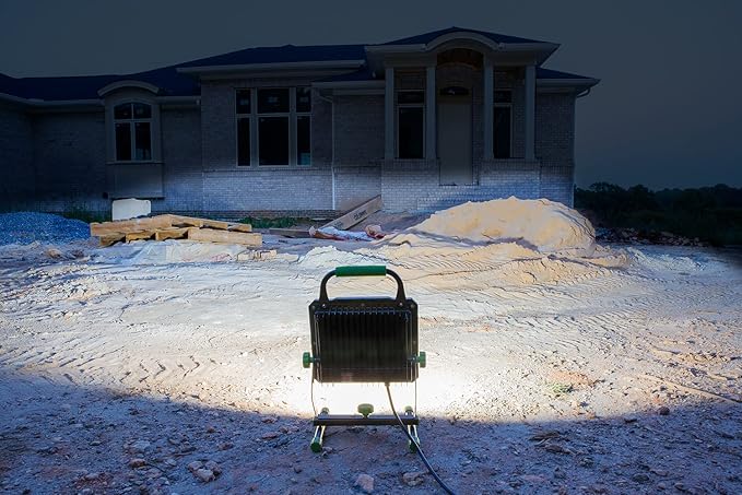 POWERSMITH PWLS150H 15000 Portable LED Work Light with Two Brightness Modes, Metal Housing and Stand, 10 ft. Power Cord, Impact Resistant Lens, and 5 Year Warranty