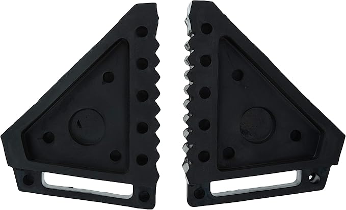 BIG RED T43202 Torin Steel Jack Stands: 3 Ton (6,000 lb) Capacity, Red, 2 Count (Pack of 1) & MAXXHAUL 70472 Solid Rubber Heavy Duty Black Wheel Chock 2-Pack, 8" x 4" x 6"