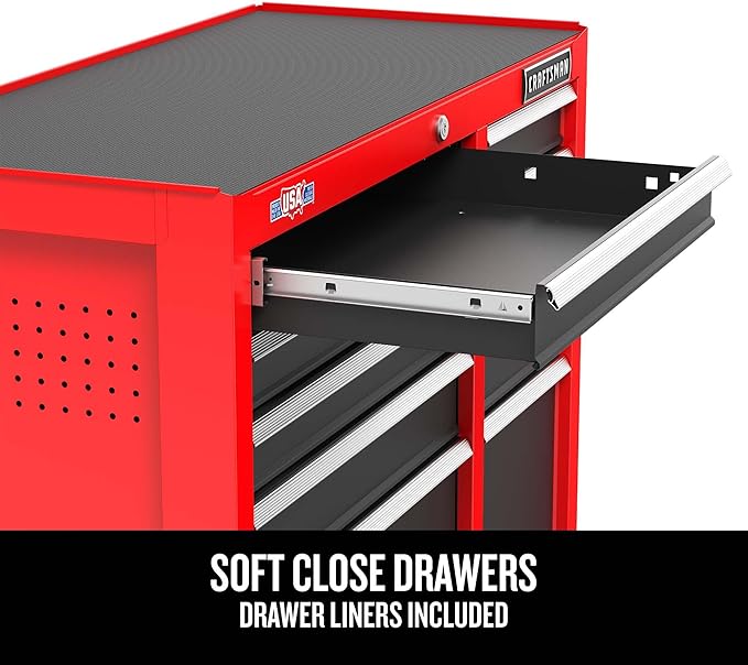 CRAFTSMAN 41" Rolling Tool Chest, 10-Drawer Steel Tool Cabinet with Drawer Trays and Paper Towel Holder (CMST341102RB)