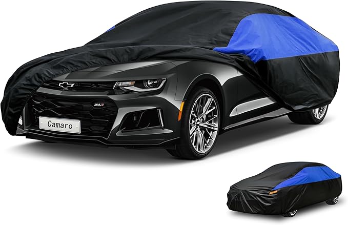 Car Cover Custom Fit Chevy Camaro Waterproof All Weather, Lightweight Full Exterior Cover for Automobiles Outdoor Sun UV Rain Dust Snow Wind Protection.