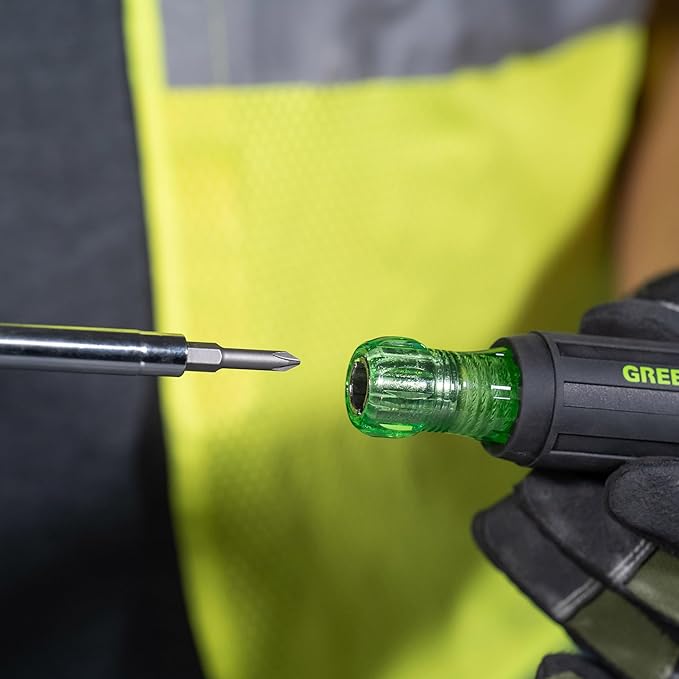 Greenlee 0153-42C 6-in-1 Multi-Tool Screwdriver with Flat-Tip, Phillips, and Hex Bits