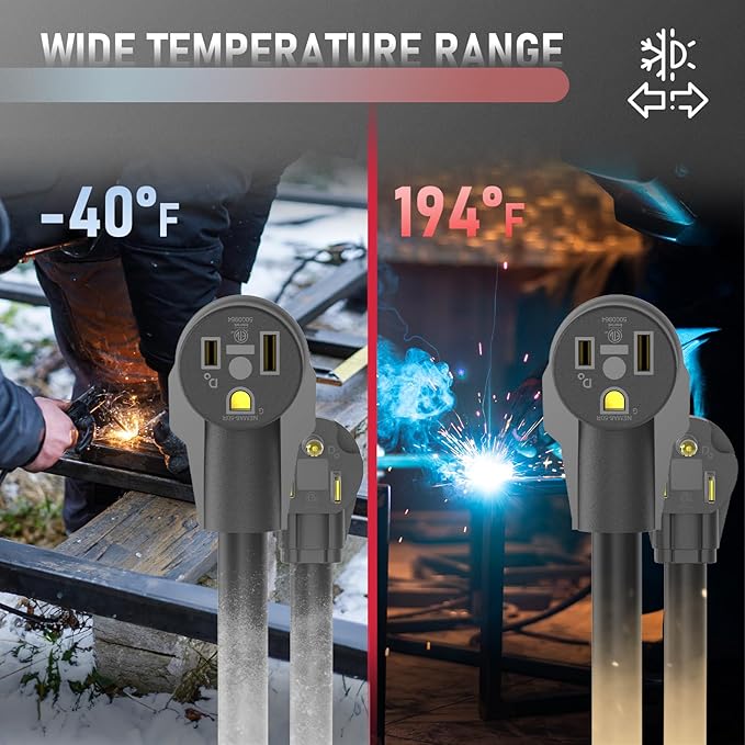 YESWELDER 40ft 250 Volt Welder Extension Cord 8 AWG Power Extension for Welding Machines， NEMA 6-50P to 6-50R