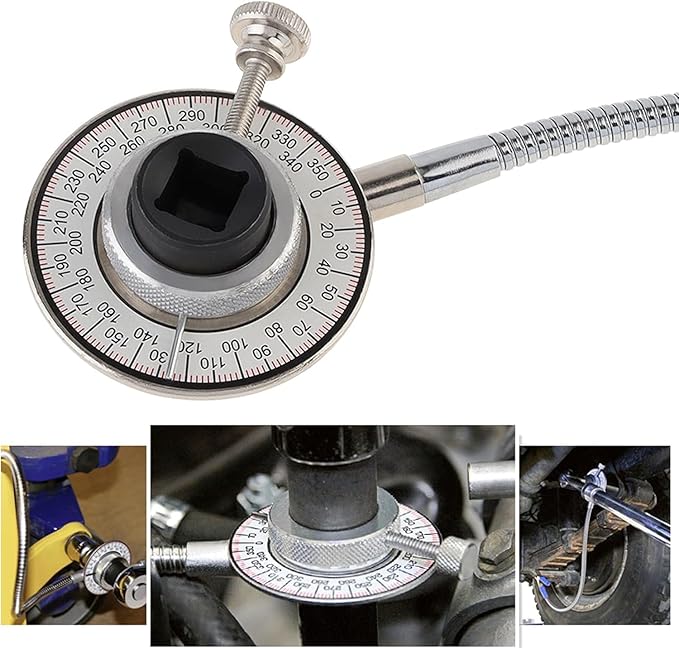 JOYFUL&HOPEFUL Torque Angle Gauge 1/2,Torque Angle Meter,360 Degree Torque Wrench,w/Flexible Clip Arm