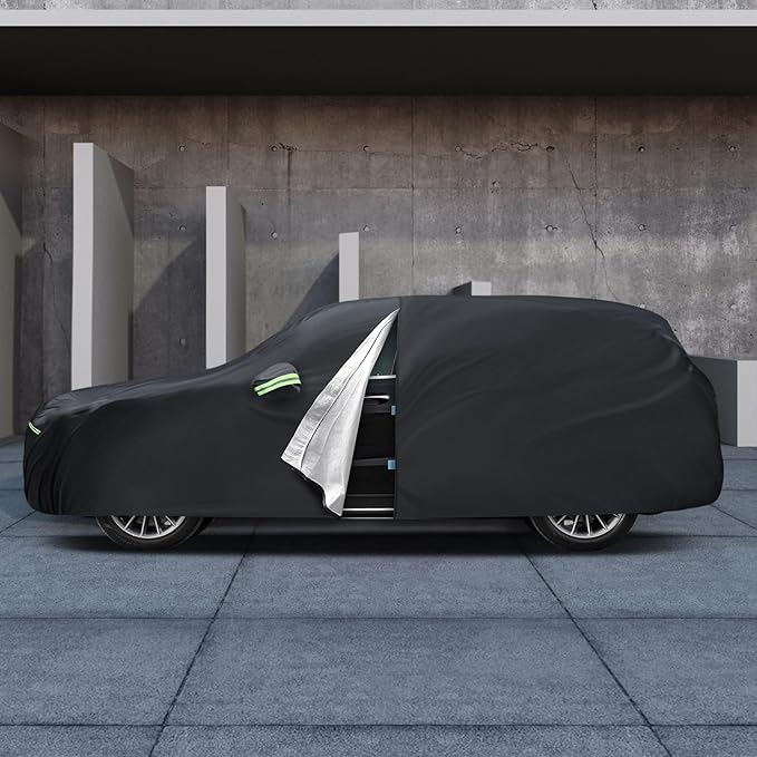 Car Cover Fit for Mercedes Benz E-Class Sedan E300 E350 E450/E43 E53 E63 AMG (2006-2026), Migaven Waterproof Full Exterior Cover Sun Rain Protection with Door Zipper, Black