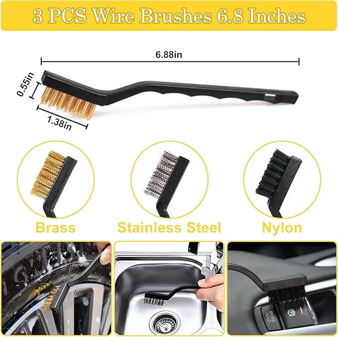TTRCB 27Pcs Car Detailing Kit, Car Detailing Brush Set, Auto Detailing Drill Brush Set, Car Detailing Brushes, Car Wash Kit, Car Accessories, Car Cleaning Tools Kit for Interior, Exterior, Wheels