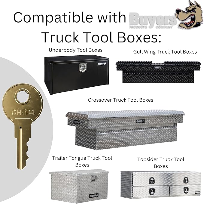 CH504 Replacement Key for Truck Tool Boxes and RV Compartment Marked CH-504-1 Robby’s Cloud Keychain Included (1-Pack) - Key Style May Vary