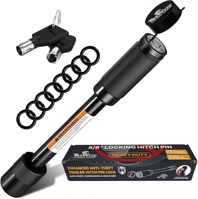 Locking Hitch Pin, Rust-Resistant Hitch Pin Lock, 3-1/2" Span Hitch Lock for 2” & 2-1/2” Receivers, Pick-Resistant for Secure Towing (Keyed1Pack)