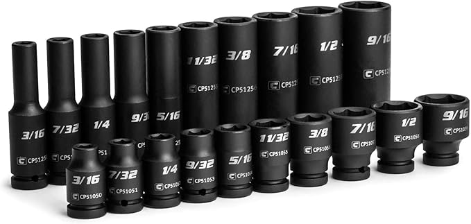 Capri Tools 1/4-Inch Drive Master Impact Socket Set (Shallow & Deep Set / 3/16-9/16 in.)