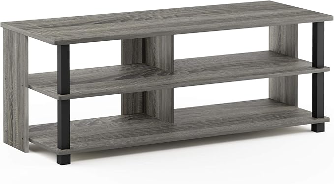 Furinno Turn-N-Tube Shoe Rack, 3-Tier Shoe Organizer, Compact Shoe Storage with Open Shelves, 15.5 x 41.1 x 15.8, for Closet Entryway, Office, Garage, French Oak/Black