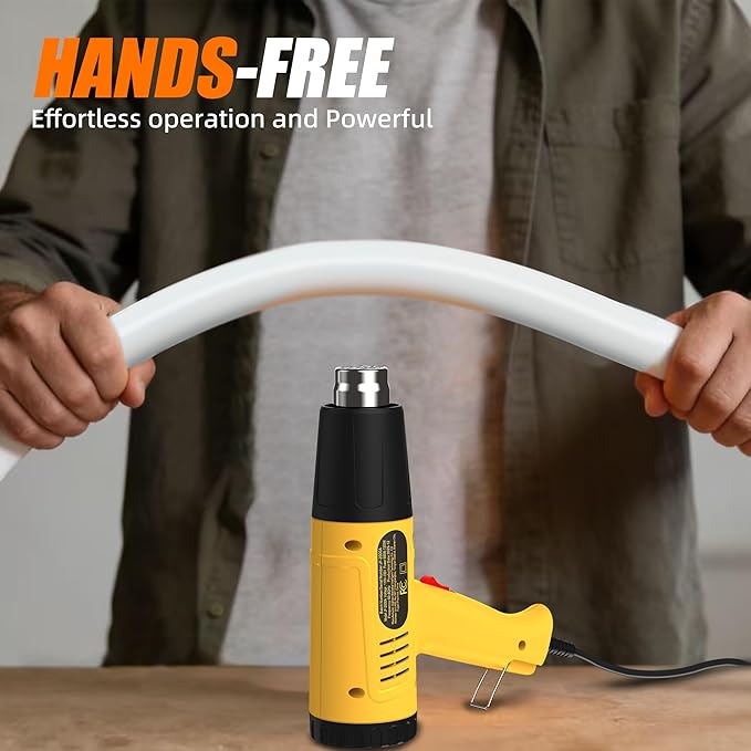 Heat Gun 572&1112℉ Dual Temperature Control Rapid Heating Heavy-Duty Hot Air Gun Kit, Includes 4 Nozzles, Suitable for Crafts, Heat Shrink PVC, and Paint Removal(JF-2001W)