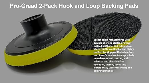 2 Pack 3" Hook and Loop Backing Pads Foam Backer Pad with 5/8”-11 – 3 inch Backup Pads for use with Angle Grinder or Drill Sanding Polishing Discs – Includes 2pcs 0.30” (8mm) Shank Adapters
