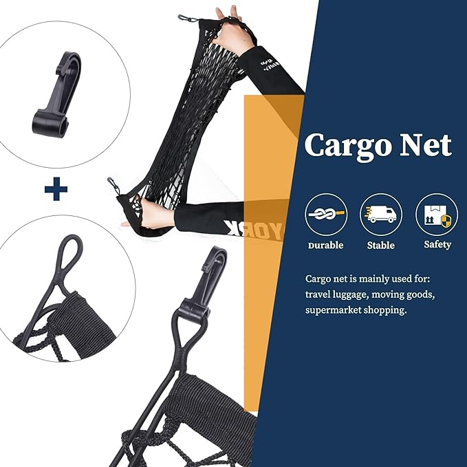 Envelope Style Trunk Cargo Net Compatible with Volkswagen Atlas New 2026 2025 2024 2023 2022 2021 2020 2019 2018 2017 Car Rear Nylon Mesh Tailgate Netting