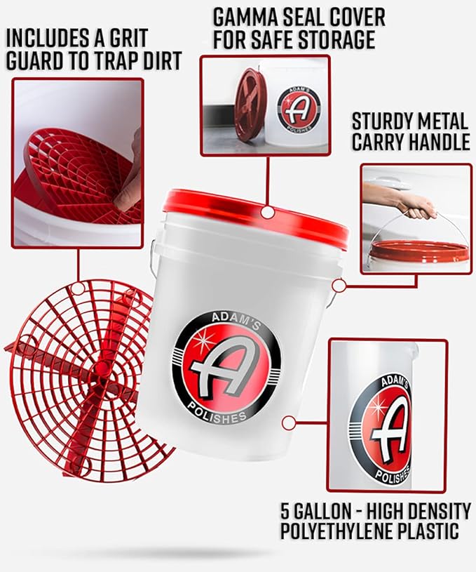Adam's Polishes Graphene Shampoo Washing Bundle - Ceramic Coating Infused Car Wash Soap - Powerful Cleaner & Protection In One Step - pH Neutral, High Suds For Foam Cannon, Gun, Or Detailing Buck
