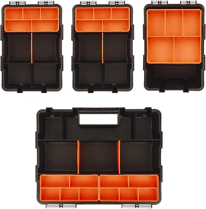 Makitoyo MP009 Hardware & Parts Organizers Versatile and Durable Storage Toolbox, 4PCS Set