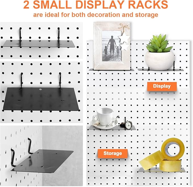 G.CORE Pegboard Organizer Accessories 18 Pack, Peg Board Hooks Assortment Organizer Accessory, Various Tools Storage Arrange System Kit for Garage Craft Workshop Workbench Hobby Office