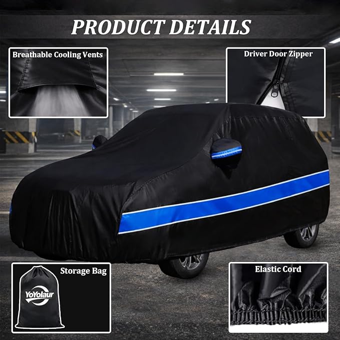 Car Cover Compatible with Mercedes-Benz GLC,10-Layer Car Cover Waterproof All Weather,Full Exterior Cover with Cotton Lining,Sun Rain UV Dust Snow Protection with Door Zipper,Fit for 2016-2025