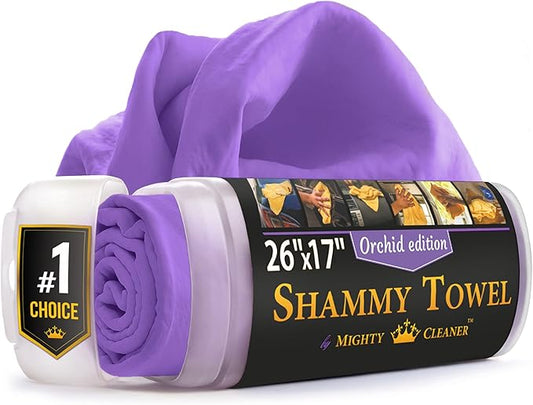 Premium Shammy Cloth for Car Drying - Super Absorbent Reusable Chamois Towel - Scratch-Free Car Drying Towel (26'x17')