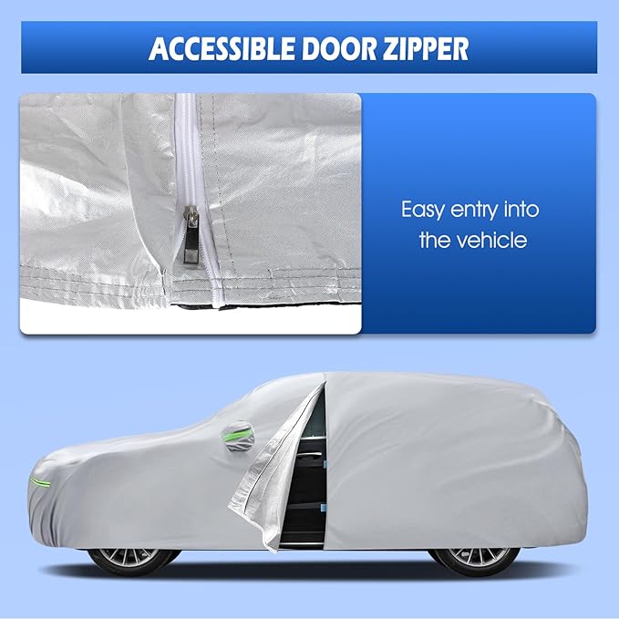 Car Cover Fit for Mercedes Benz ML/GLE Class 250 280 300 320 350 450 (2006-2026), Migaven Waterproof Full Exterior Cover Sun Rain Protection with Door Zipper and Cotton Lining