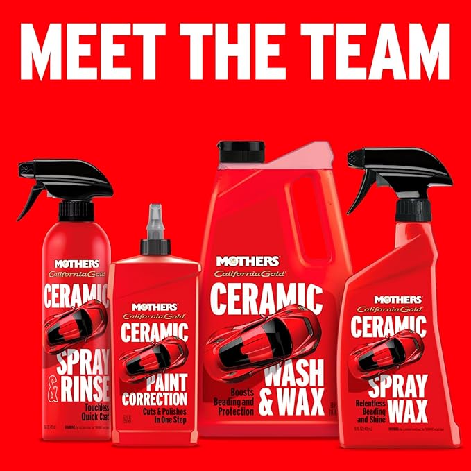 Mothers California Gold Ceramic Spray & Rinse, 16 oz. — Water-Activated Touchless Ceramic Coating, Spray On Hose Off, Super-Hydrophobic, Drying Aid, Booster, SiO2 Protection (05646)