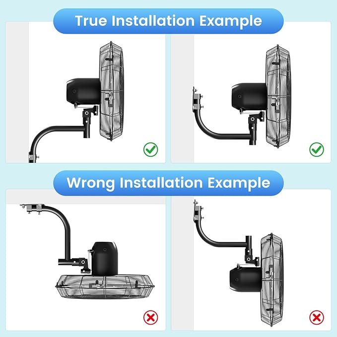 Outdoor Wall Mount Fan, 4 Speed Oscillating Wall Fan with All Sealed Brushless DC Motor, Heavy Duty Industrial Fans, Waterproof Fans for Patios, House, Garage, Warehouse, Factory, 20'' Remote Control