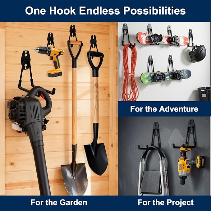 CBWLWJ 6 Pack Heavy Duty Wall Hooks for Hanging - Anti-Slip Coating, Solid Steel 4.3 Inch Large Round Hooks for Ladder, Bikes, Tools and More(Orange)