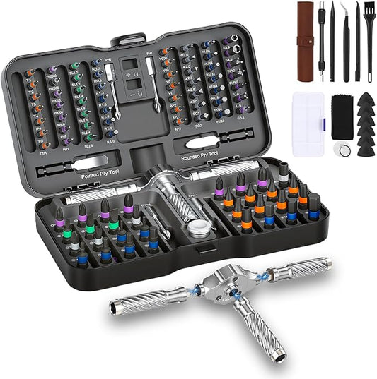115 in 1 Ratchet Screwdriver Set, Magnetic Screwdriver sets, Multi Bit Free Combination Ratchet Screwdriver Set Portable Repair Tool Kit for Furniture, Computer, Bicycle and DIY