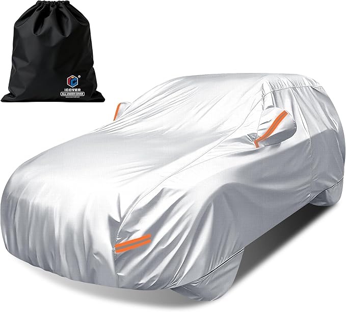 iCOVER Car Cover, All Weather Exterior SUV Cover Designed for Audi Q5, BMW X3, Mercedes GLC & 1st Gen Porsche Cayenne (2003-2010) Fits Vehicle Length 184" to 188"