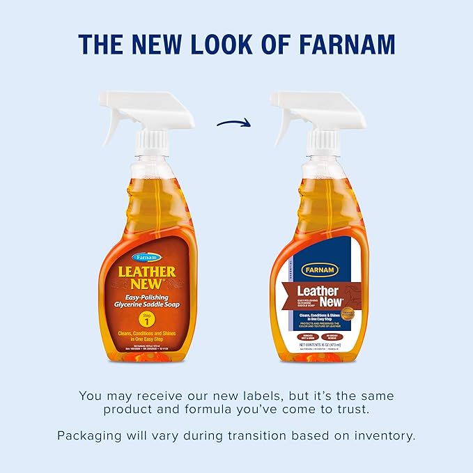 Farnam Leather New Easy-Polishing Glycerine Saddle Soap and Leather Cleaner, 16 oz