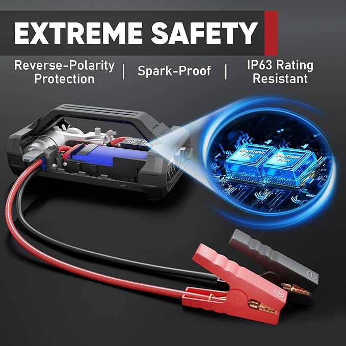 LOKITHOR JA301 2000Amp Jump Starter with 150PSI Air Compressor and JA Bag EVA Protection Case for JA300/JA301/JA302/JA400/JA401/JA3000 Jump Starter with air Compressor